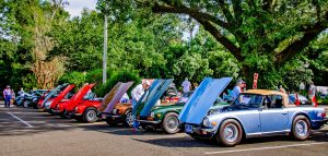 Klassieke auto's op rij in Fairhope Alabama