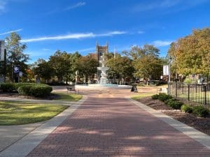 Fontein op campus in Florence Alabama