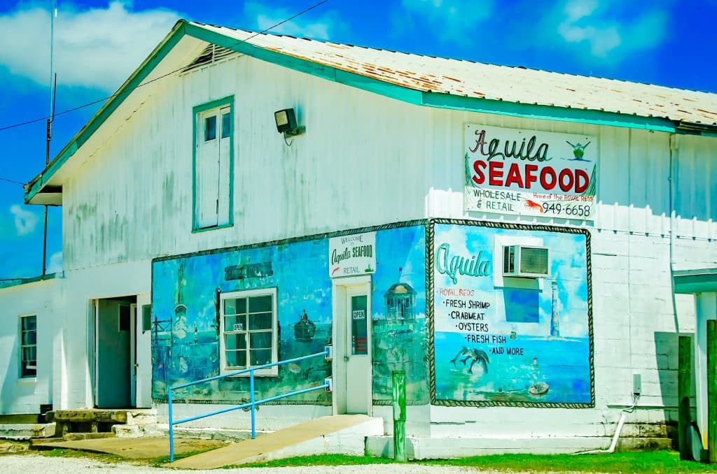 Seafood winkel Gulf Shores Alabama met muurschildering