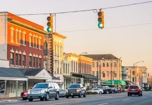Straat Selma Alabama winkels verkeer