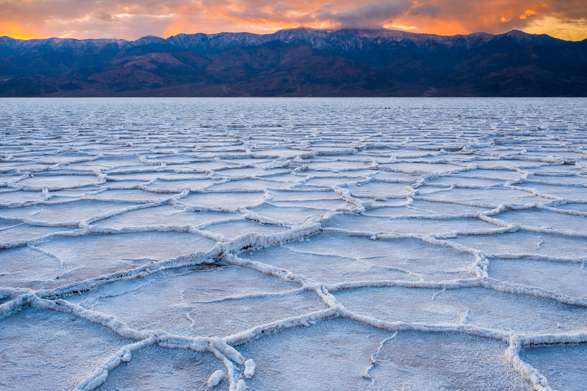 Zoutpolygonen van Badwater Basin in Death Valley National Park