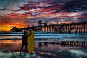 Oceanside Californië pier surfer strand