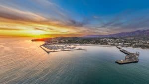 Santa Barbara luchtfoto haven zonsondergang
