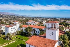 Santa Barbara skyline missie gebouwen klokkentoren
