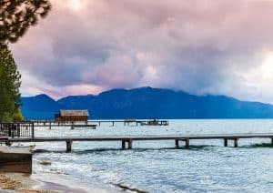 Pier en meer South Lake Tahoe Californië