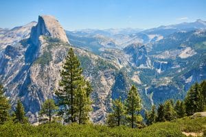 Half Dome en bergen Yosemite National Park Californië