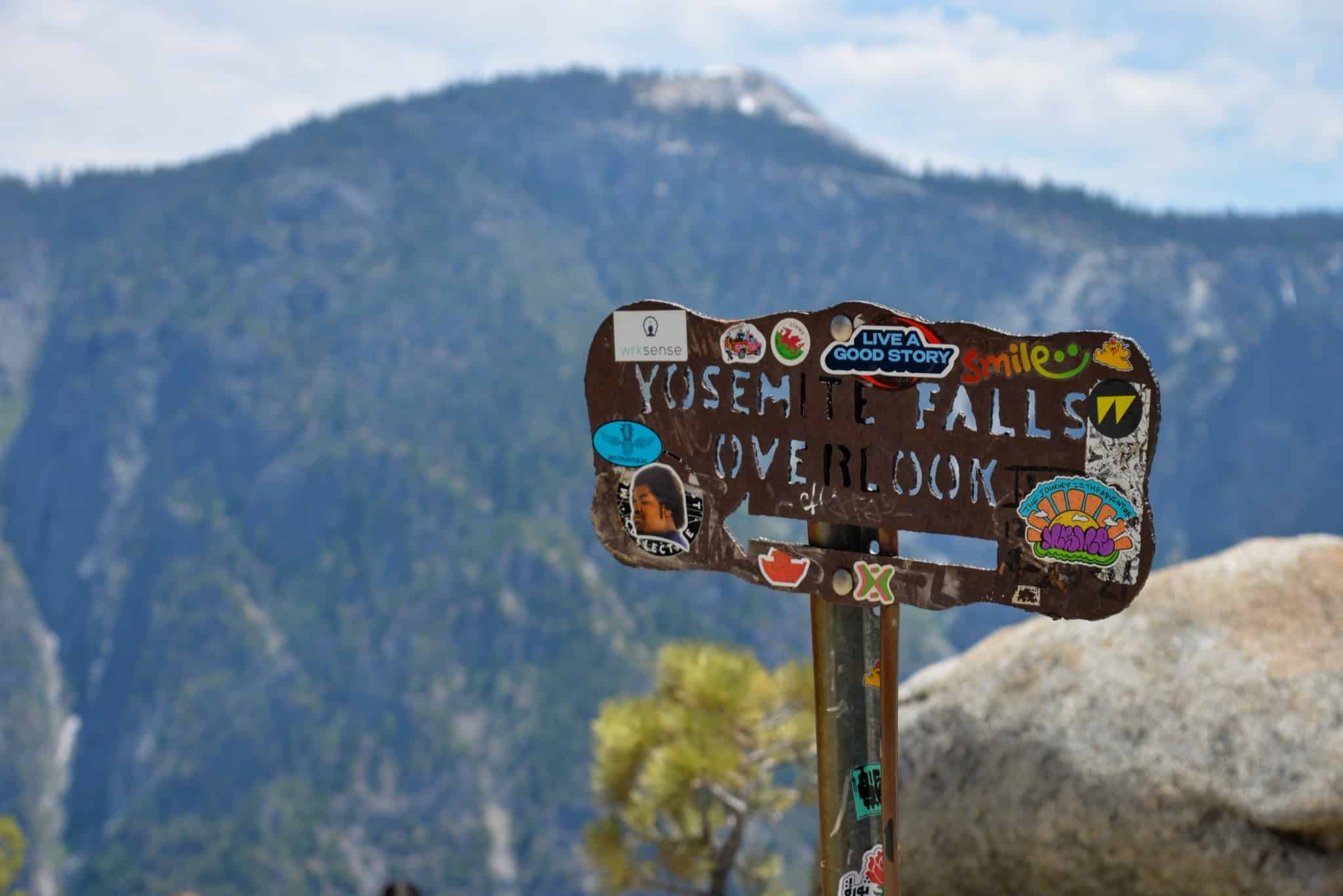 Yosemite Falls overlook bord Yosemite National Park