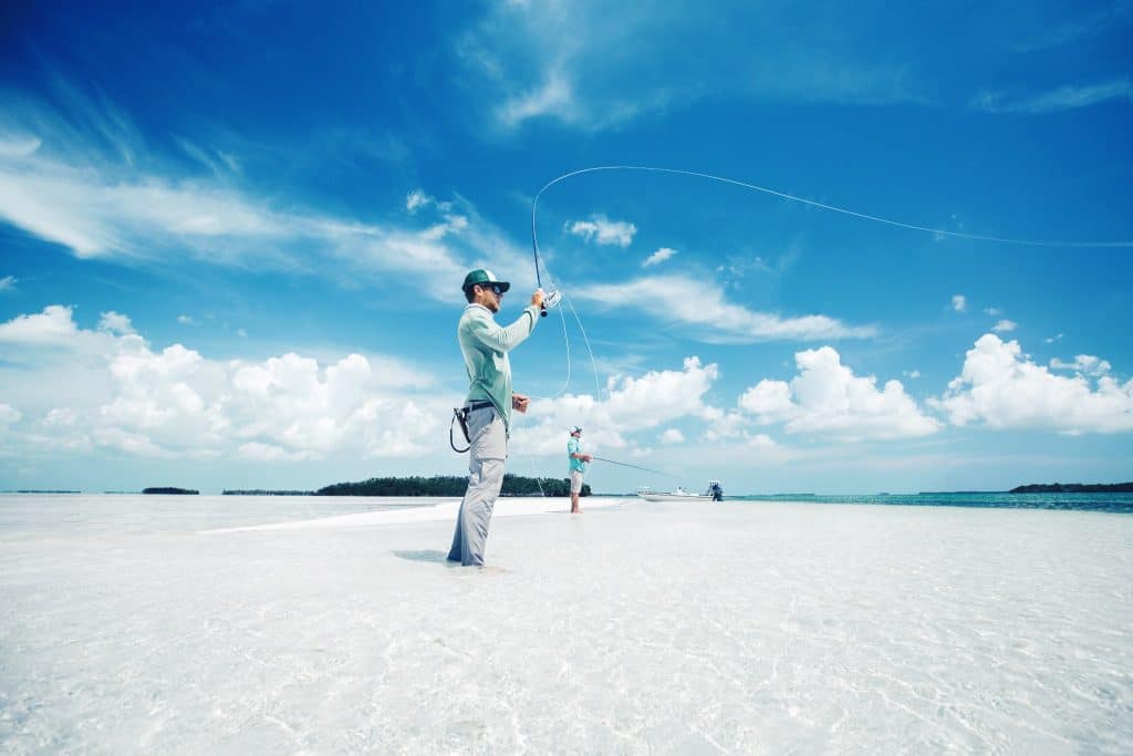 Vissers op zandbank Florida Keys