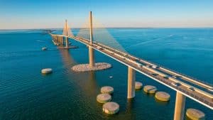 Sunshine Skyway Bridge over Tampa Bay in Florida