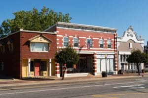 Historische winkelpanden in Pella, Iowa