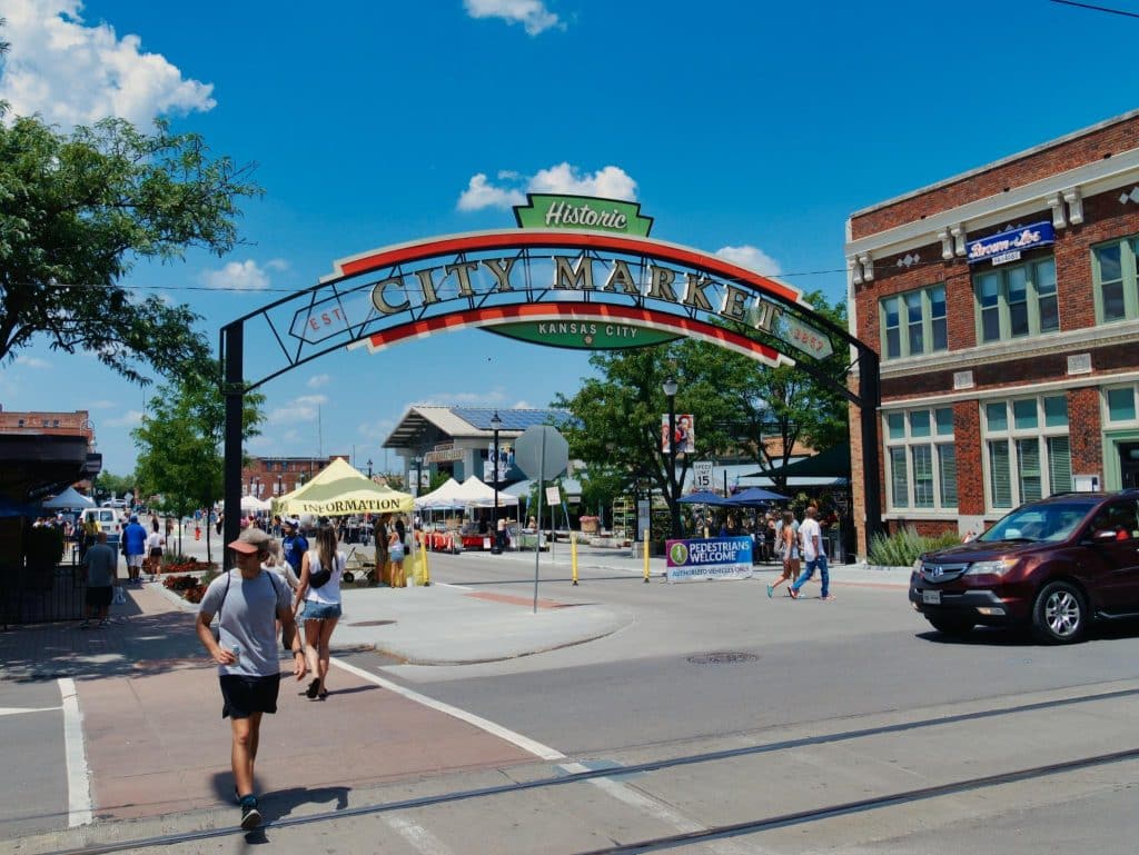 Historic City Market ingang in Kansas City overdag