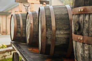 Bourbonvaten bij Buffalo Trace Distillery in Frankfort Kentucky