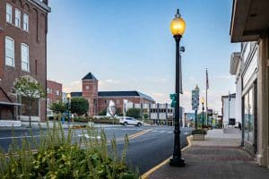 Centrum van Somerset tijdens autorondreis Kentucky